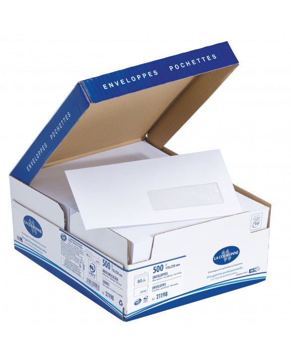 PAQUET 500 ENVELOPPES 110/220 A.F BLANCHES 90GR