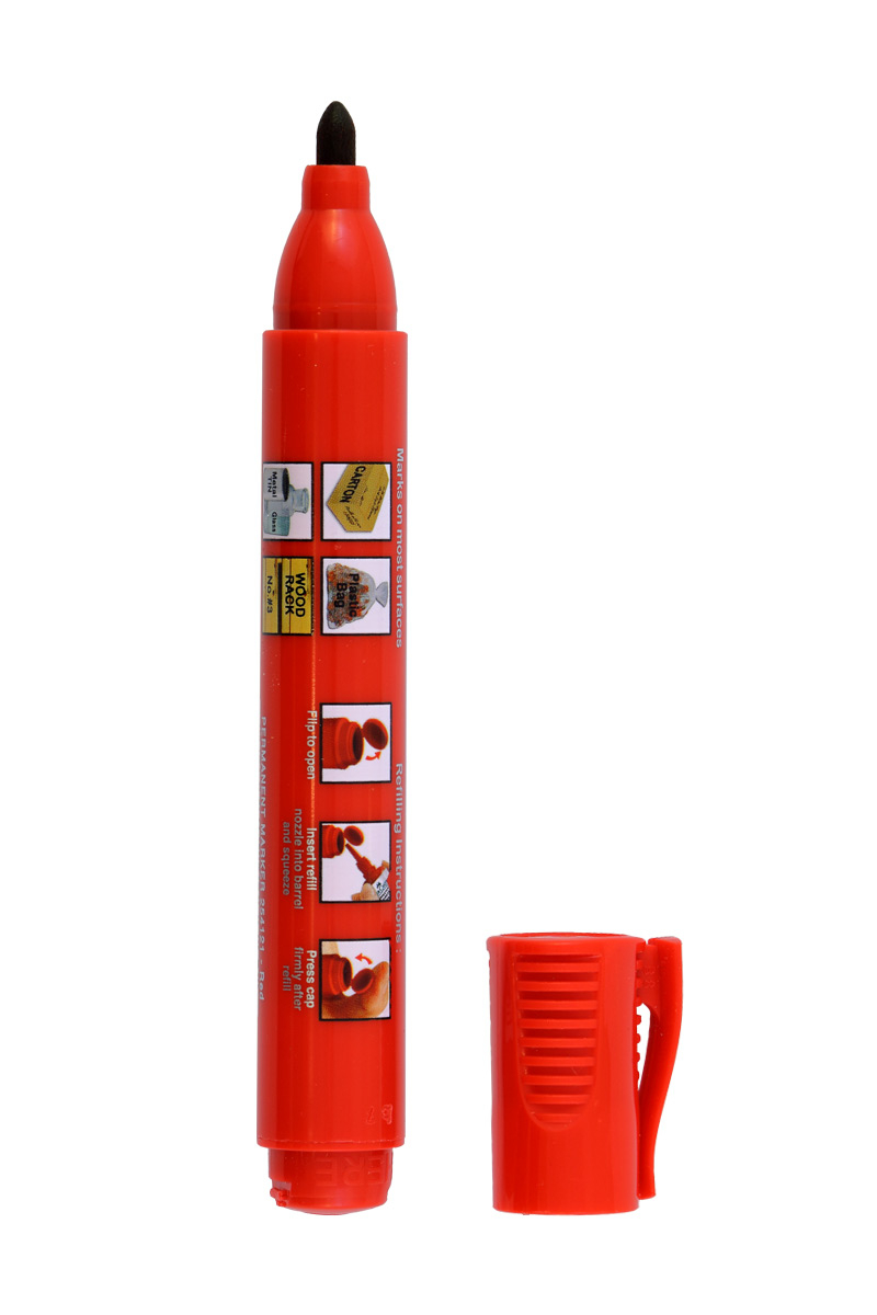 MARQUEUR FABER CASTELL REFILLABLE PERMANENT ROUGE