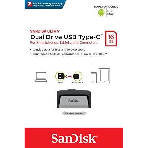 Clé USB 3.1 Type-C à Double Connectique Ultra Sandisk 16 Go 