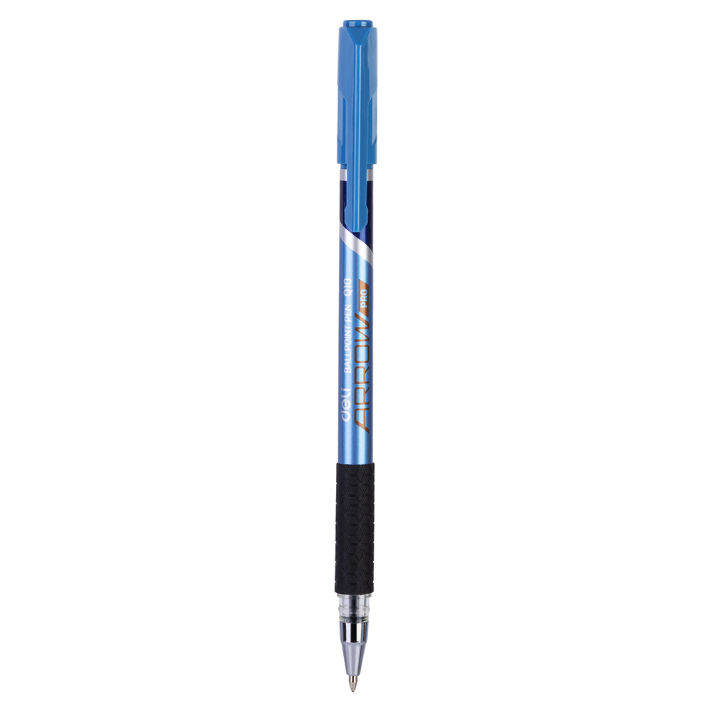 Paquet 12 Stylos A Bille Deli Arrow Q10-BL 0.7mm Bleu