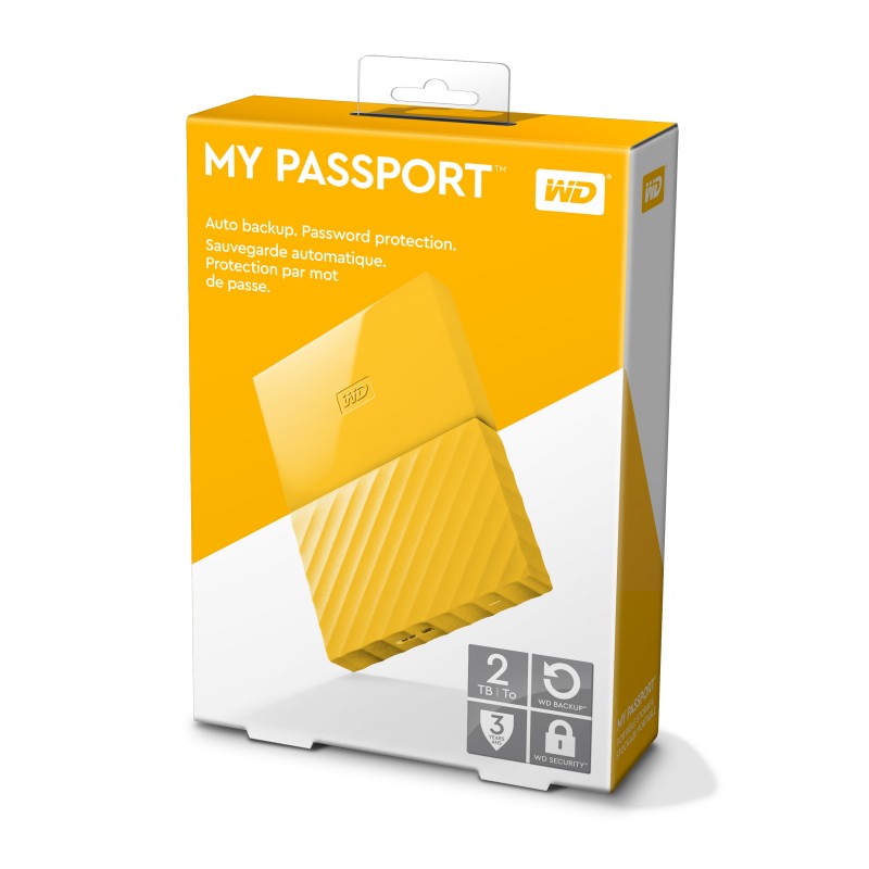 Disque dur externe Western Digital  WD MY PASSPORT USB 3.0 - 2To, Jaune