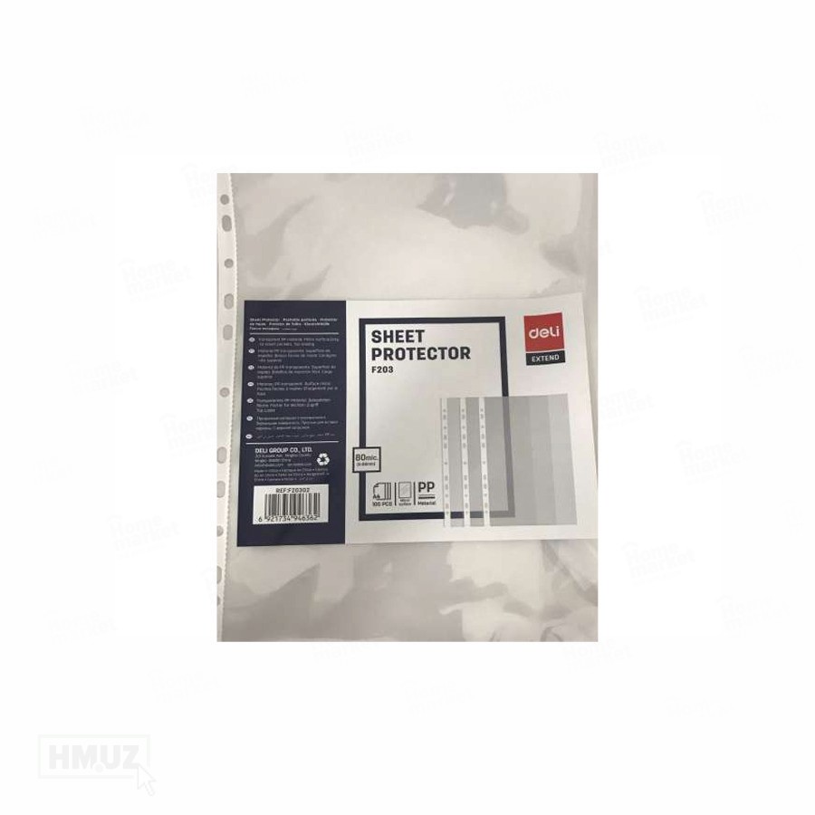 Paquet 100 Pochettes Perforée Deli 80 Microns