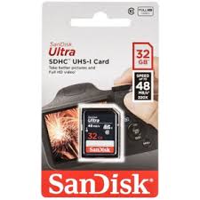 Carte Memoire Sandisk 32GB Ultra MicroSDHC UHS-I SD-SDHC-SDXC Class 10 Flash 48MB/s