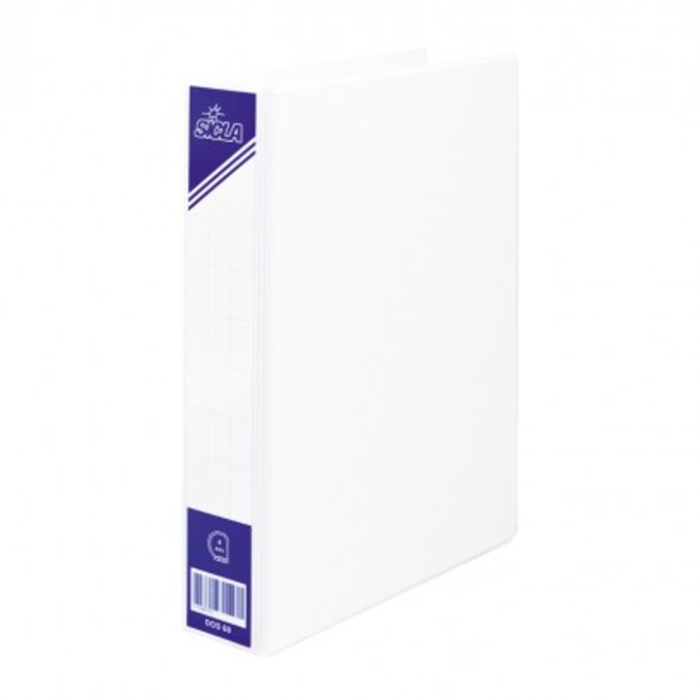 Classeur 4 Anneaux 36x26 Person. 4 CM Sicla Blanc Pch. Int