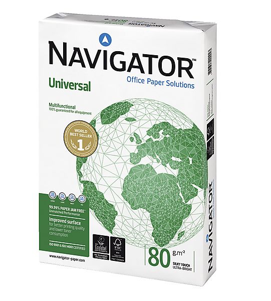 Paquet 5 Ramettes Papier Laser Navigator A4 80 Grs 500 Feuilles