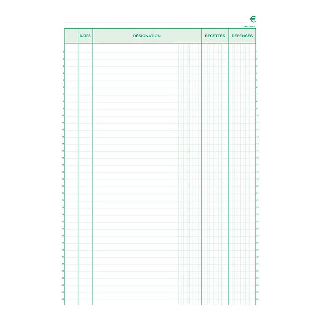 Cahier Recettes et dépenses A4 21/27 Ordinaire