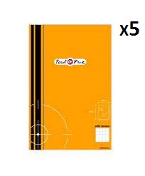 Pack 5 Blocs Note A5 48/210 160 Pages 80 Grs Point De Mire