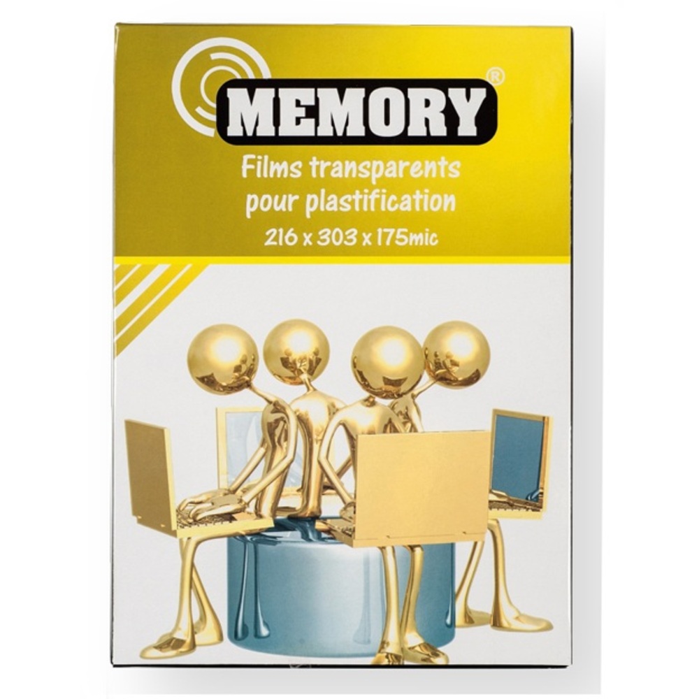 Paquet 100 Pochettes Plastification A Chaud 175 Microns A4 Memory
