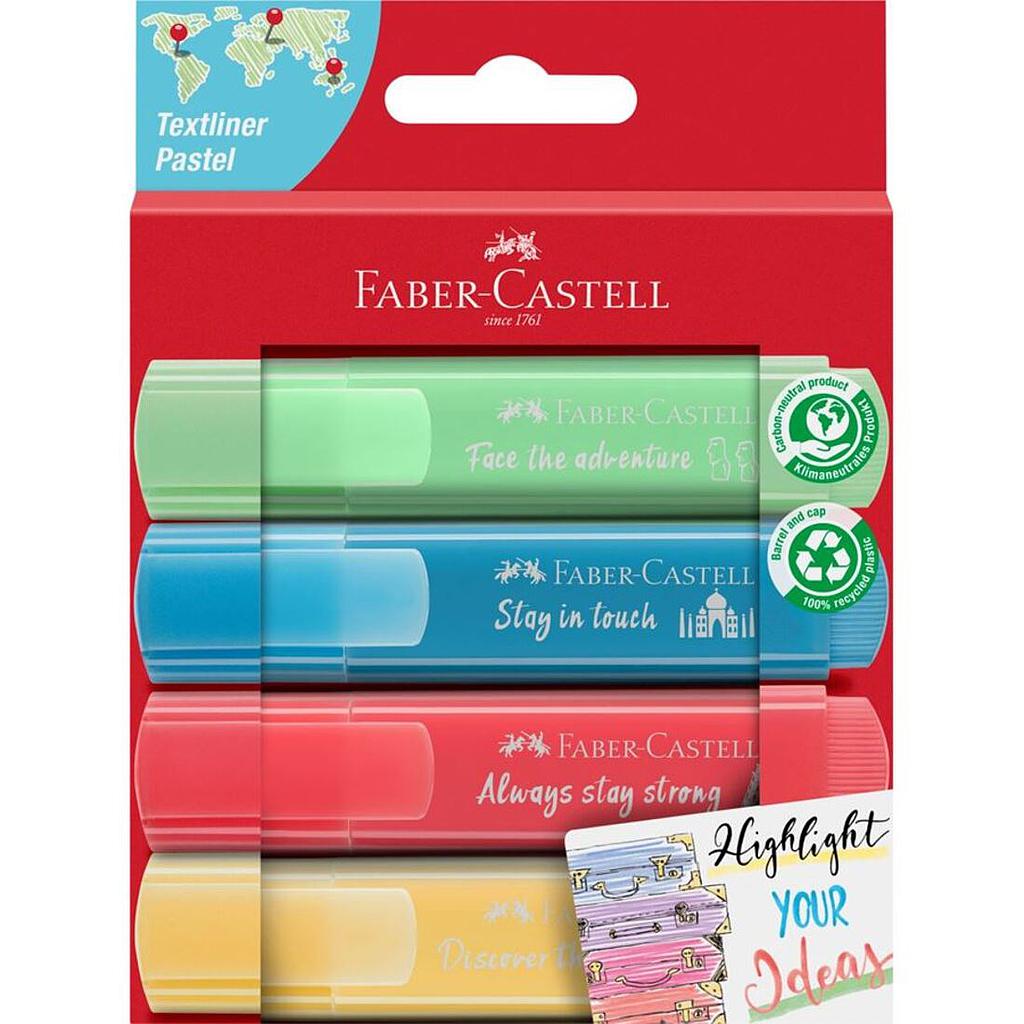 Set 4 Fluorescent Textliner Faber Castell Color Pastel 254625