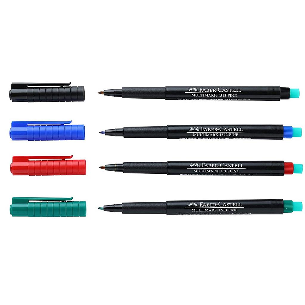 Set 4 Feutre Faber Castell MultiMark Permanent F (NBVR) 1513