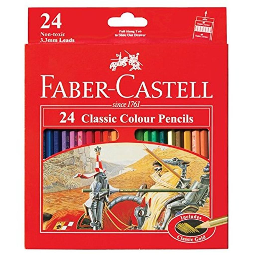 Paquet 24 Crayons De Couleur Faber Castell Long Classic 115854