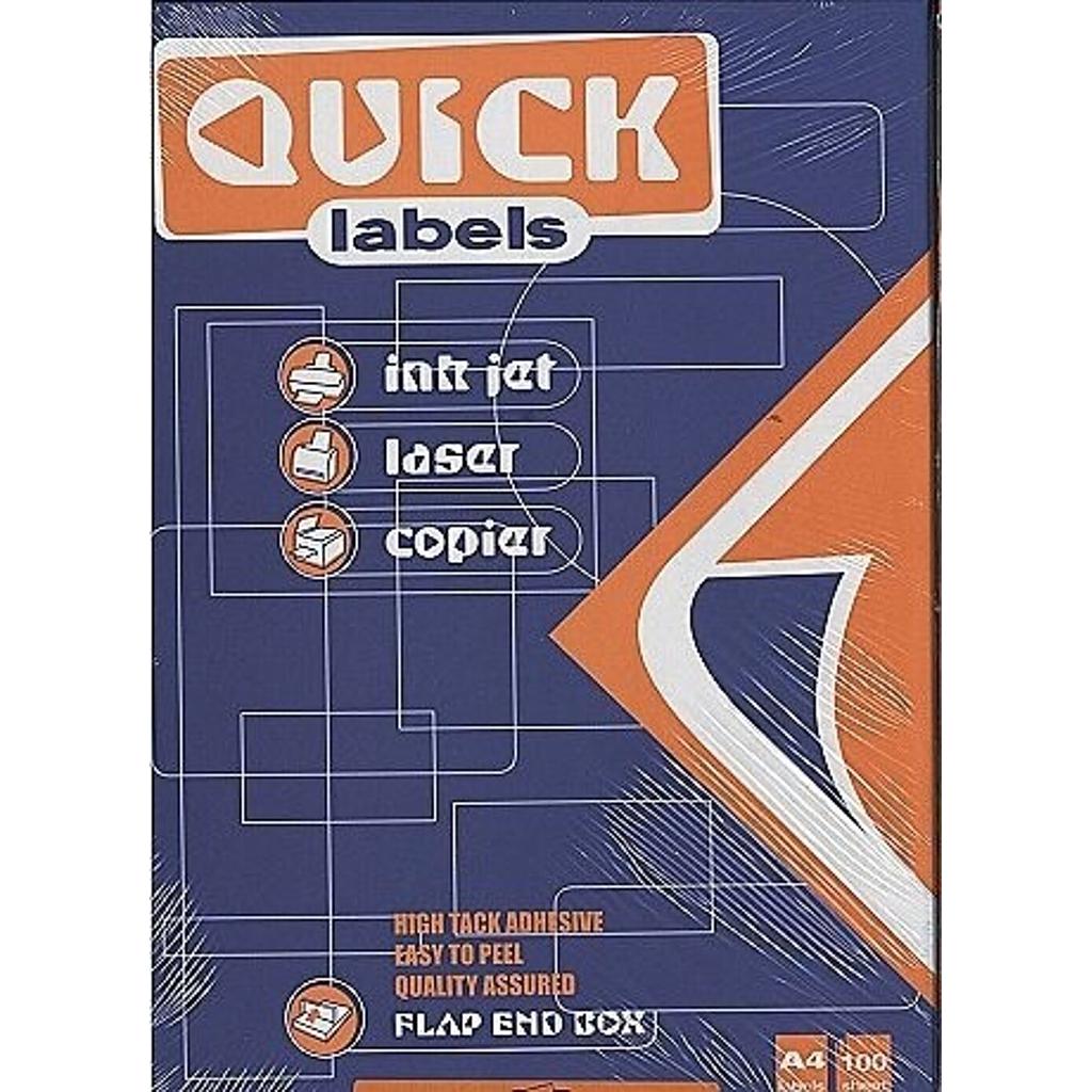 Paquet Etiquettes Laser Labels 210x297 -A4- Quick 