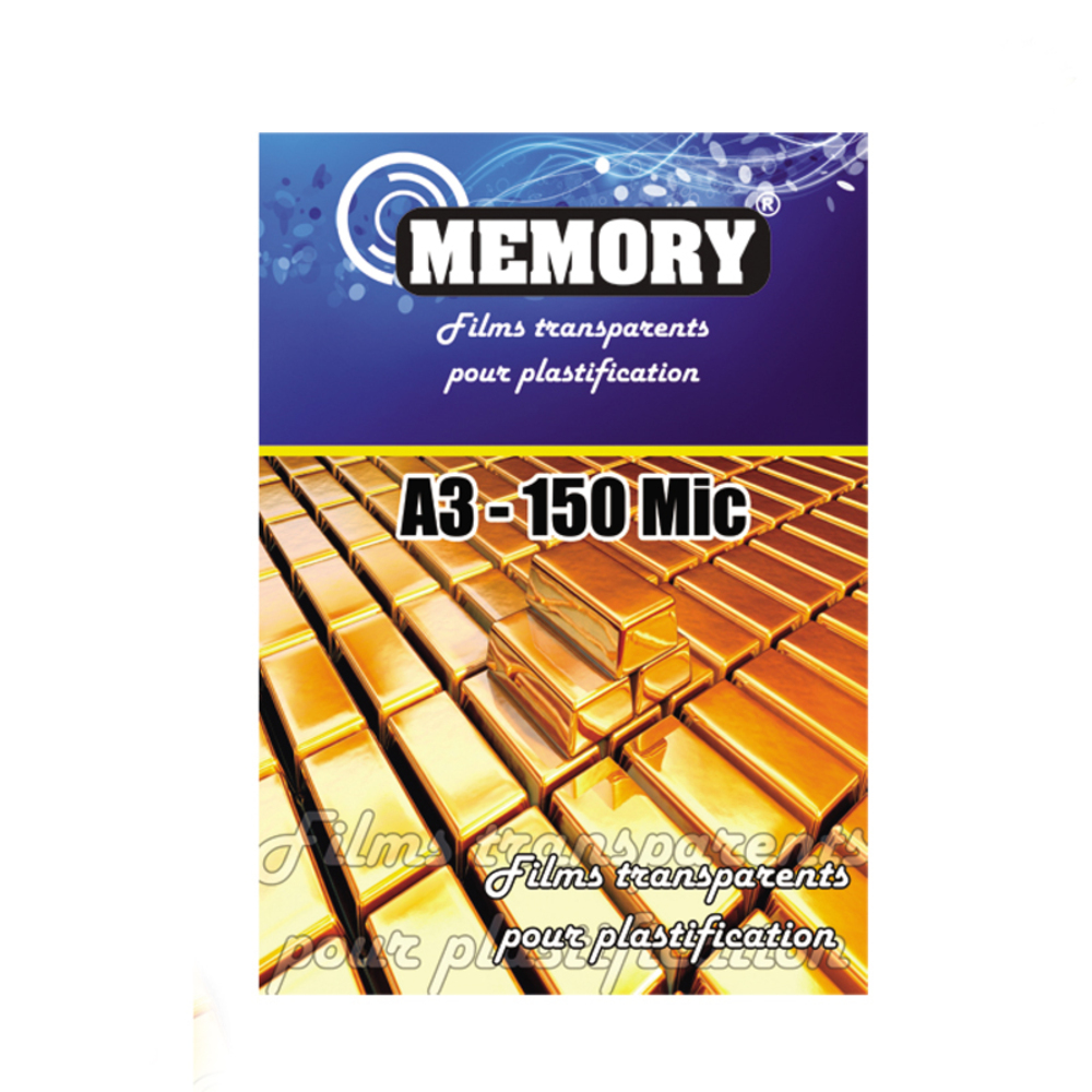 Paquet 100 Pochettes Plastification A Chaud 150 Microns A3 Memory