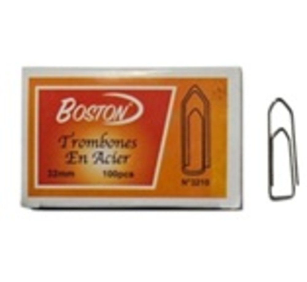 Paquet 10 Boites Trombones Chromés 33mm Boston 