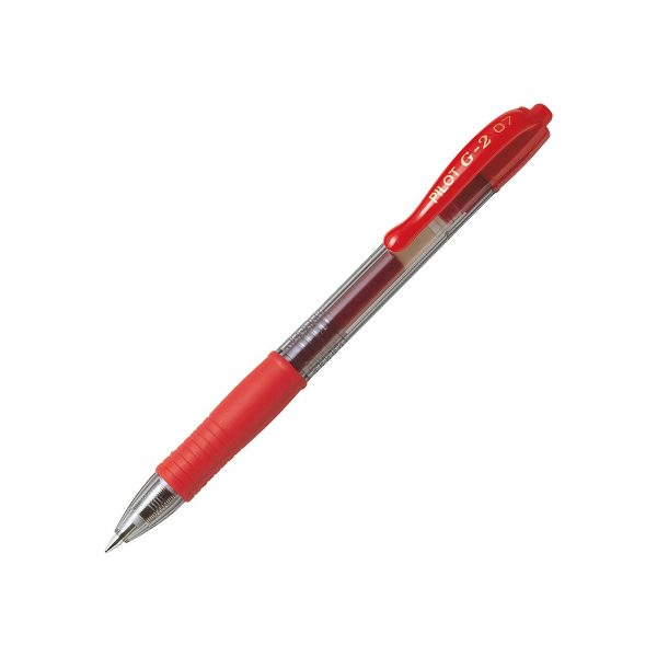Paquet 12 Stylos Pilot G-2 Gel 0.7mm Rouge