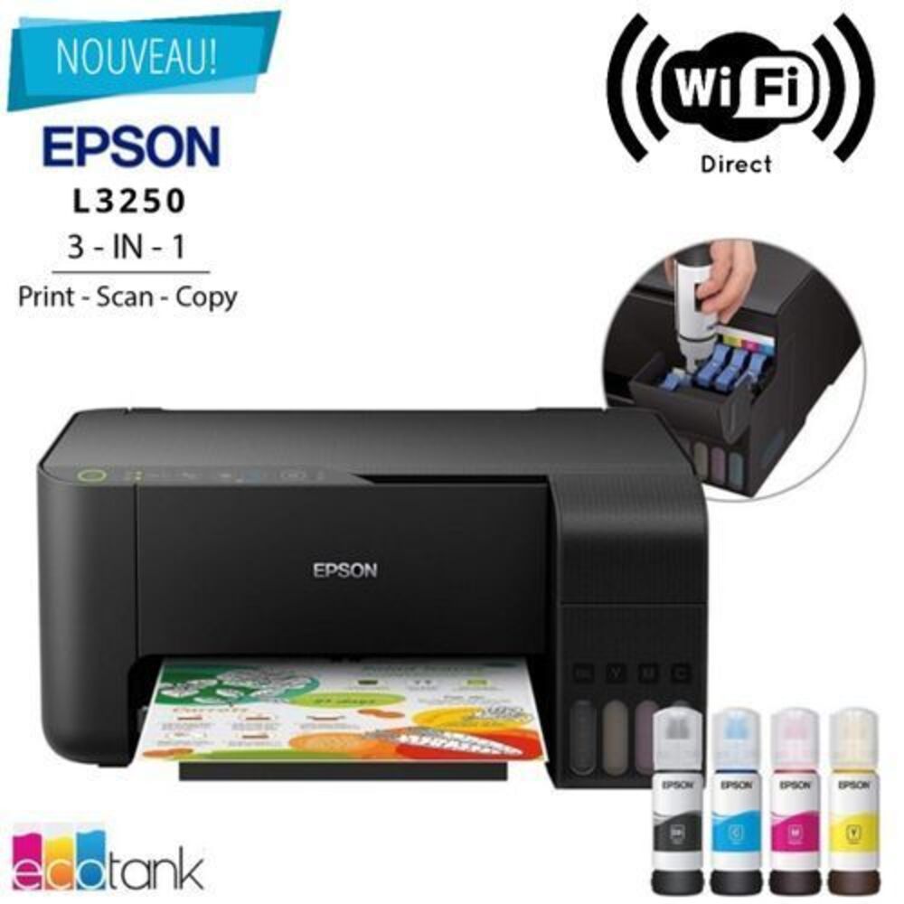 Imprimante Epson EcoTank L3250 Multifonction à Réservoirs Rechargeables C11CJ67408