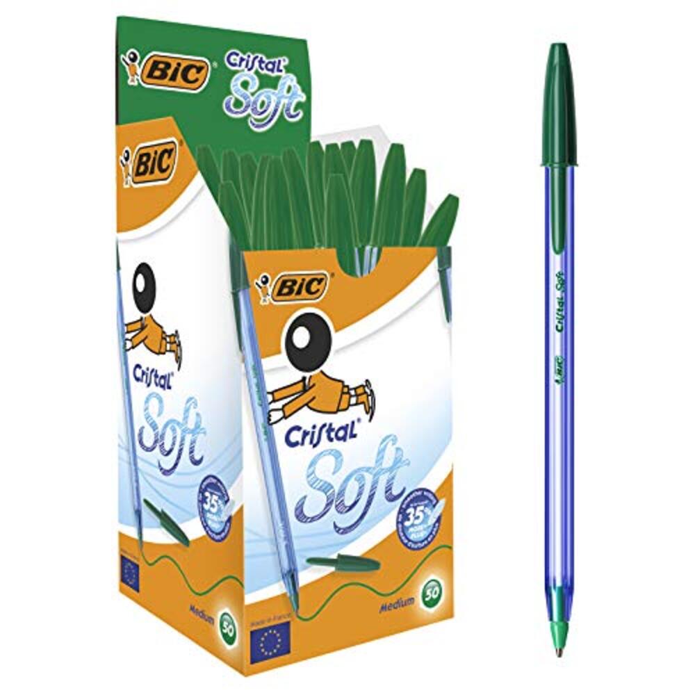 Paquet 50 Stylo Bic Crystal Soft Vert