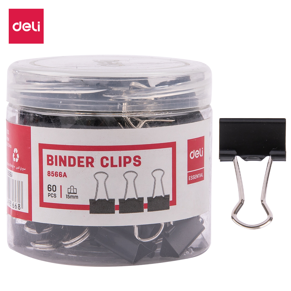 Paquet 60 Binder Pince Double Clips 15MM Deli E8566A