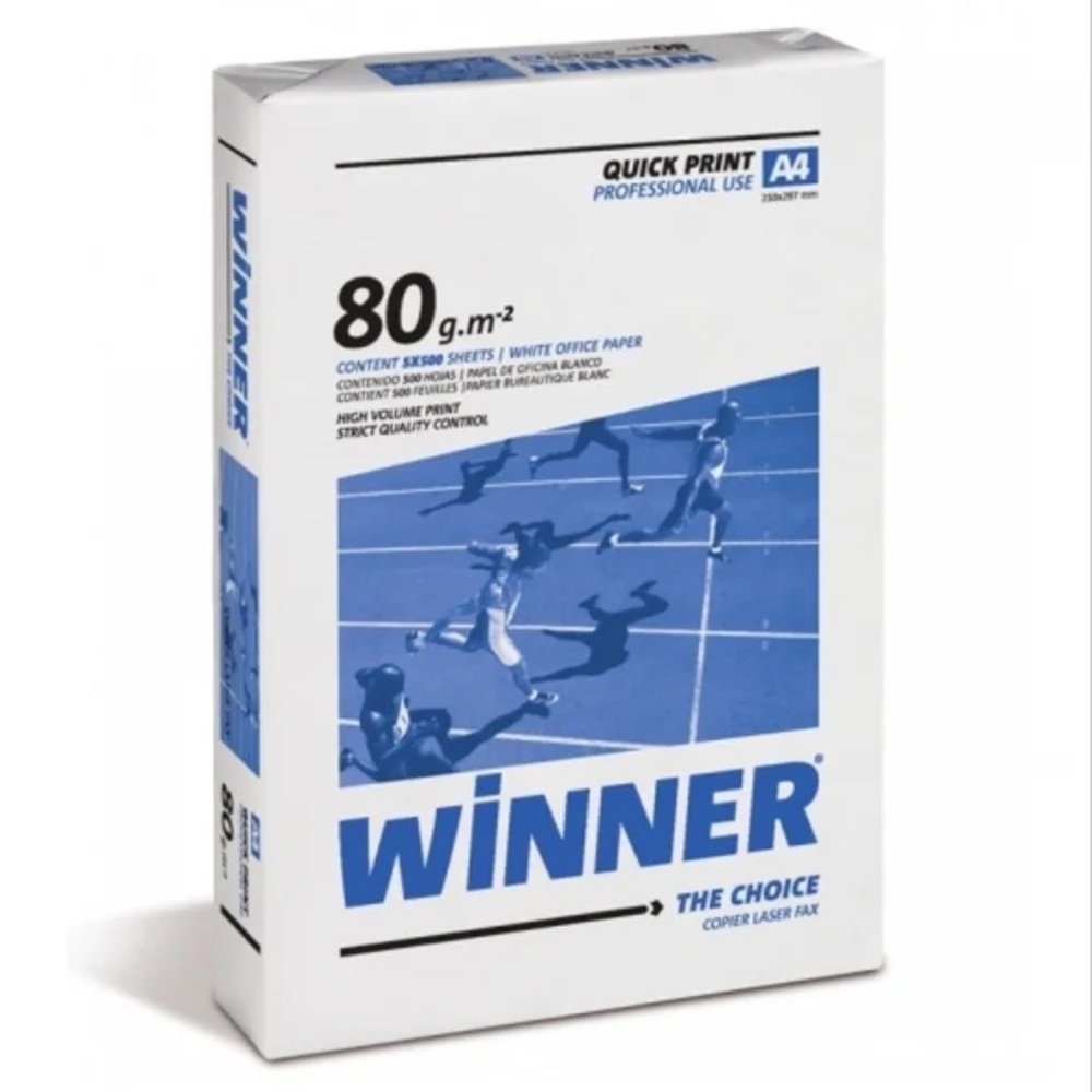 Paquet 5 Ramettes Papier Laser Winner 80 grs A4 500 Feuilles