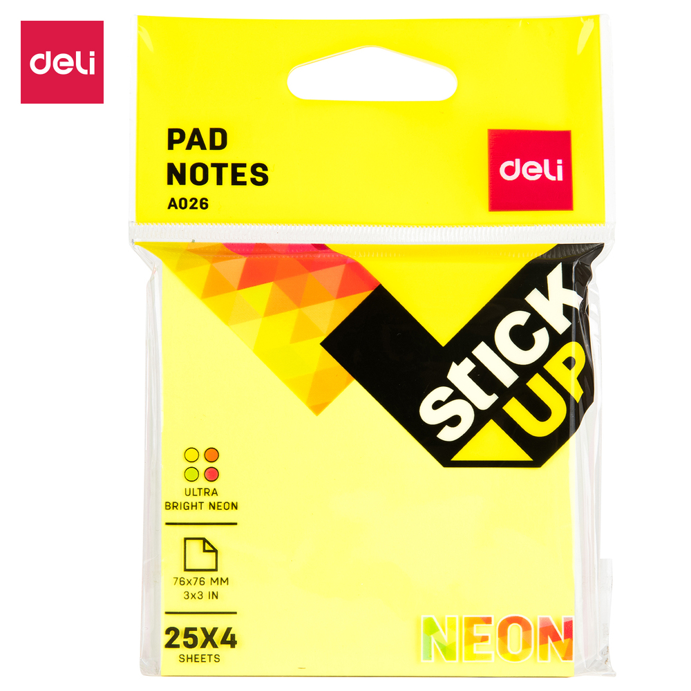 Post-it Deli 76x76 Néon EA02602 Assorties
