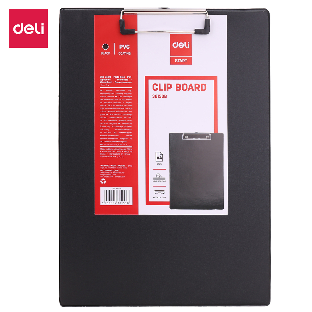 Porte Bloc Note Deli E38153 A4 Noir