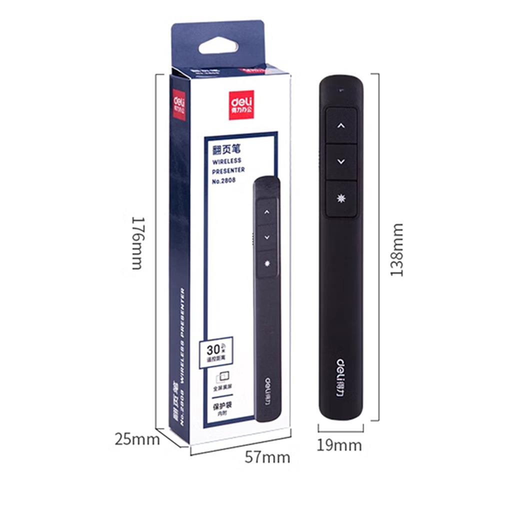 Stylo Présentation Pointeur Wireless Remote Laser Pen Deli 2808P