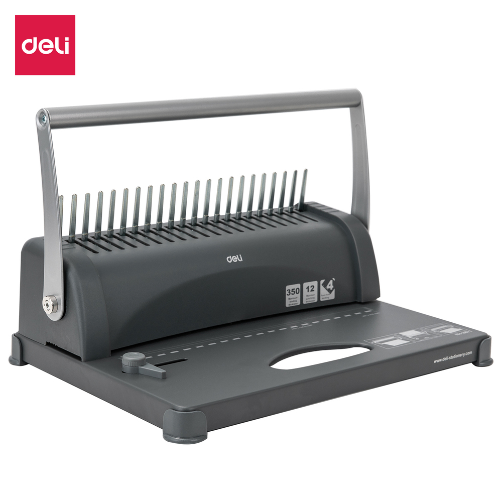 Machine Reliure Spirale Manuelle Deli E3871 12 Feuilles Noir